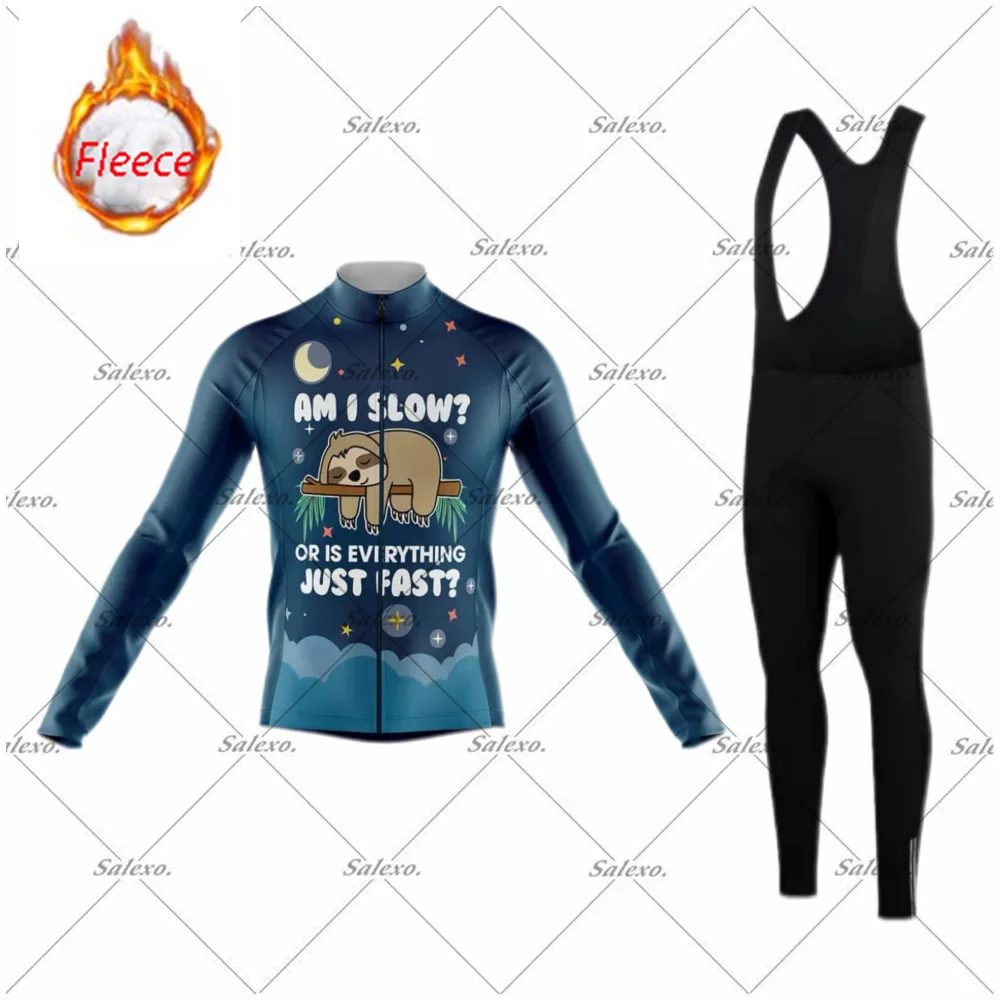 

2026 New Winter Thermal Fleece Bib Long Pants Set Cycling Clothes Men's Jersey Suit Outdoor Riding Bike Jersey Mtb Cyc Clothing
