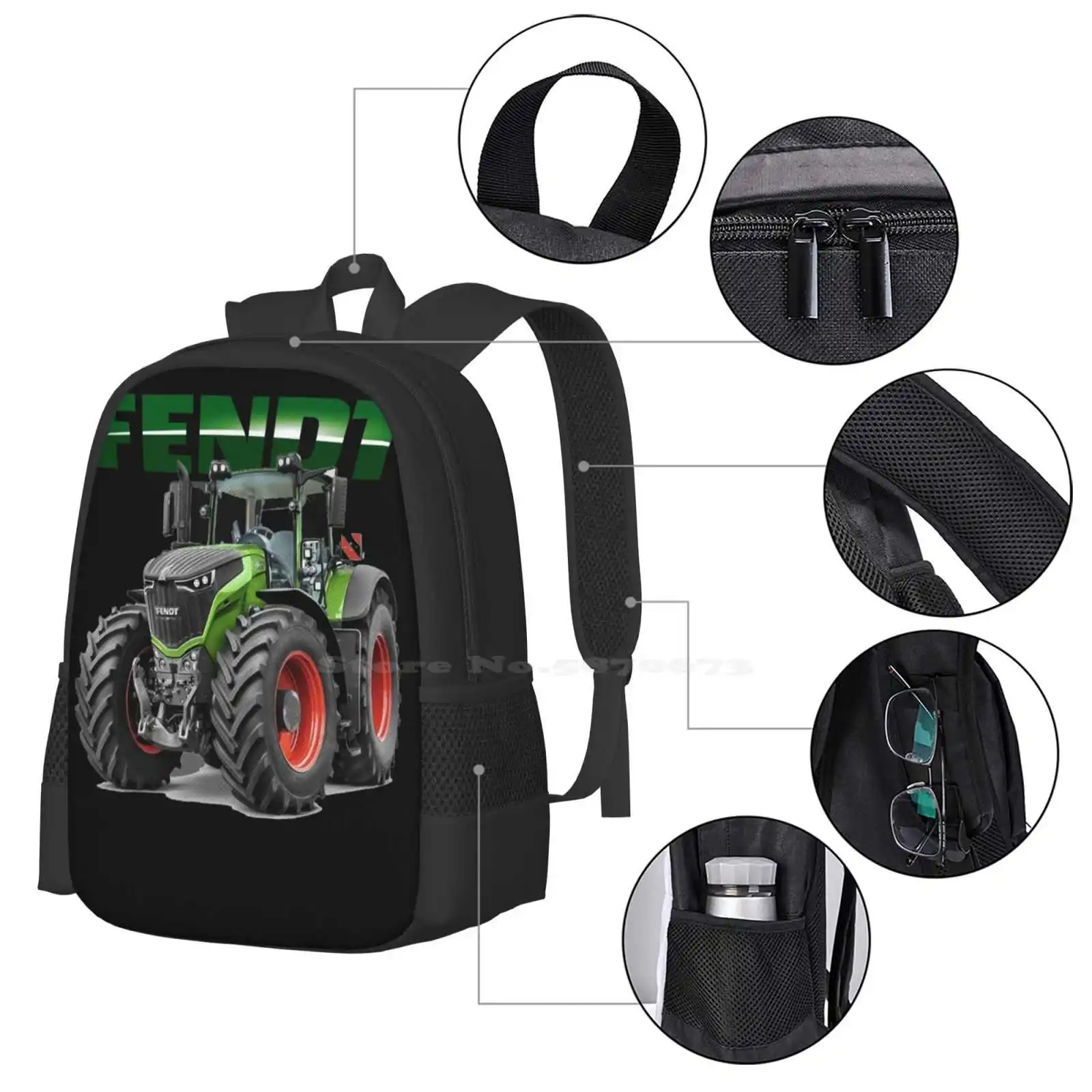 Fendt German Tractors Fashion Pattern Design Travel Laptop School Backpack Bag German Tractors Fendt Vintage Germany