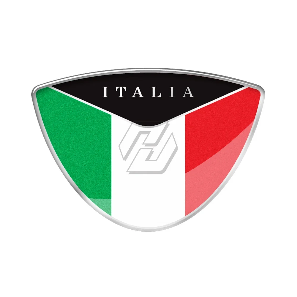 For Motorcycle Fender Tail Sticker 3D Resin Decal Italy Flag Sticker Italia