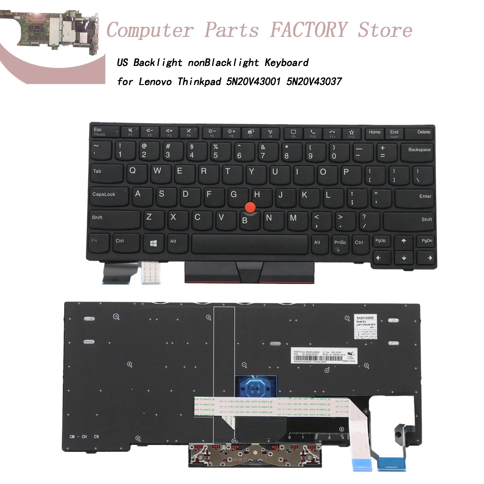 

US Backlight nonBlacklight Keyboard for Lenovo Thinkpad X13 L13 Gen 2 L13 Yoga Gen 2 5N20V43001 5N20V43037