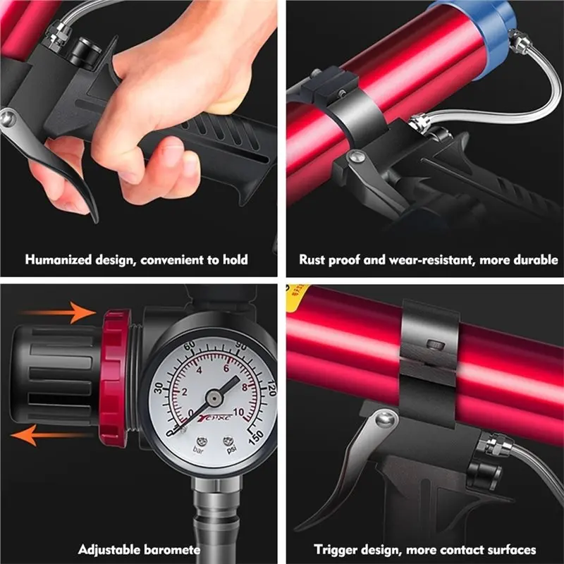 [NEWA08R】 For Glass For Glass Glue Gun Adjustable Pneumatic 310Ml Sealant Applicator Tool For Hard Glue And Sealant Applications