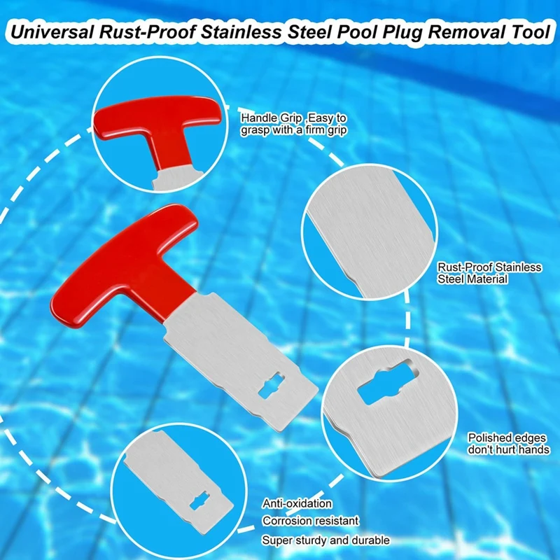 ABUL-Pool Plug Removal Tool,For Above& Inground Pool Spa Return Jet Plug Nozzles Inlet Fittings
