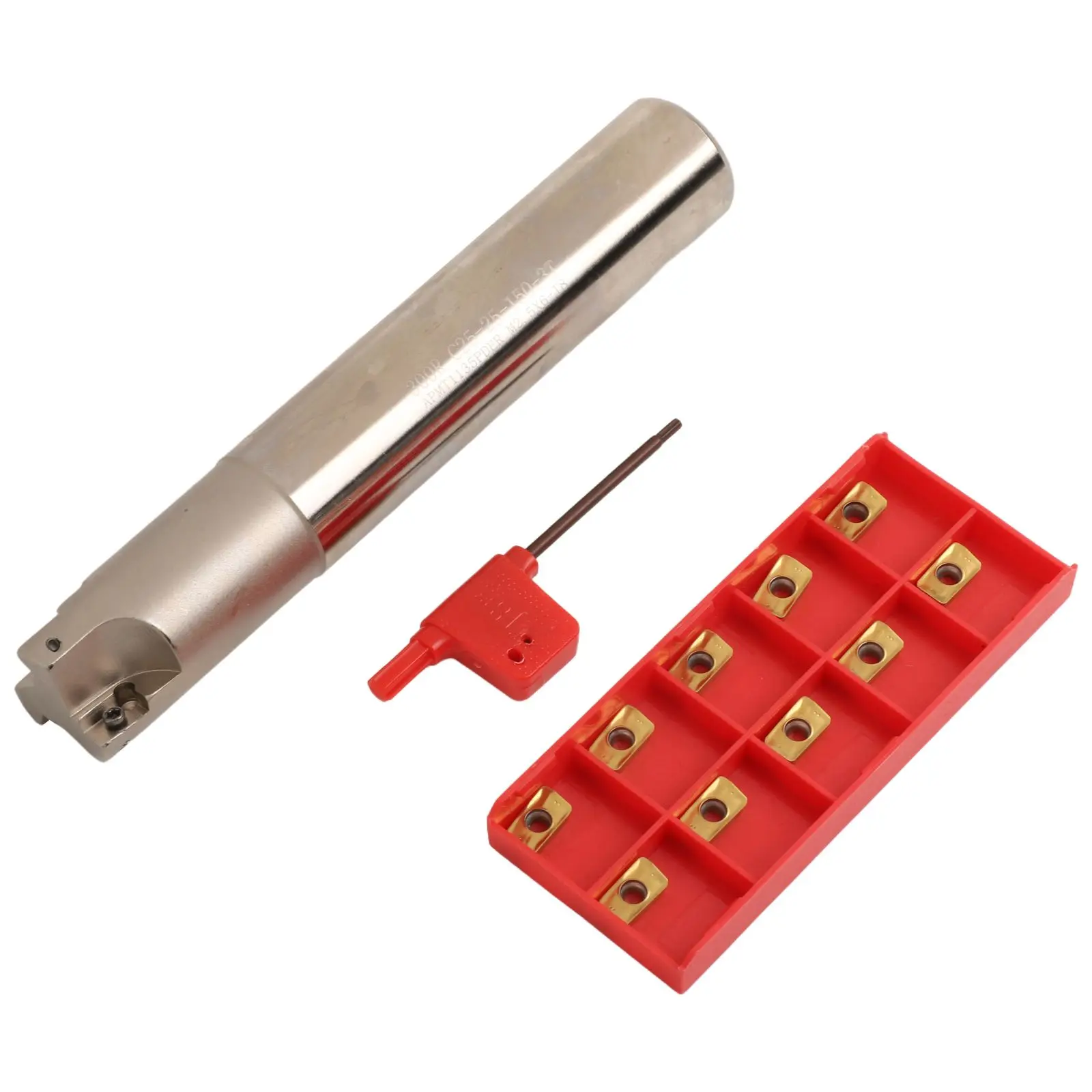 300R C25-25-200-3F CNC Tool Holder for Lathe Use with APMT1135PDER Inserts and Wrench for Easy Blade Replacement