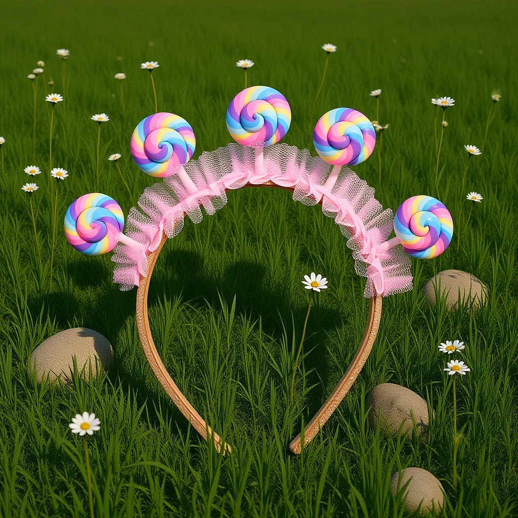 Lovely Lollipop Hairband for Children Fun Party Headband Birthday Celebration Accessory Comfortable Kids Hair Hoop Gift Option