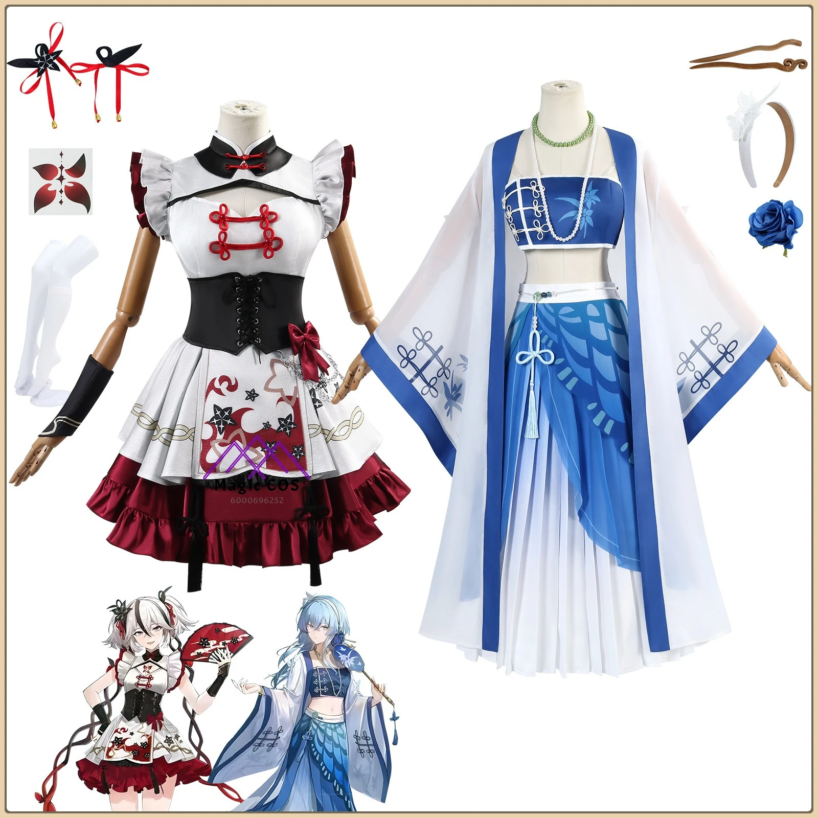 

Wuthering Waves West Lake Collaboration Chun Shouanren Cosplay Costume Women's Guochao Style Anime Outfit for Comic Con Party