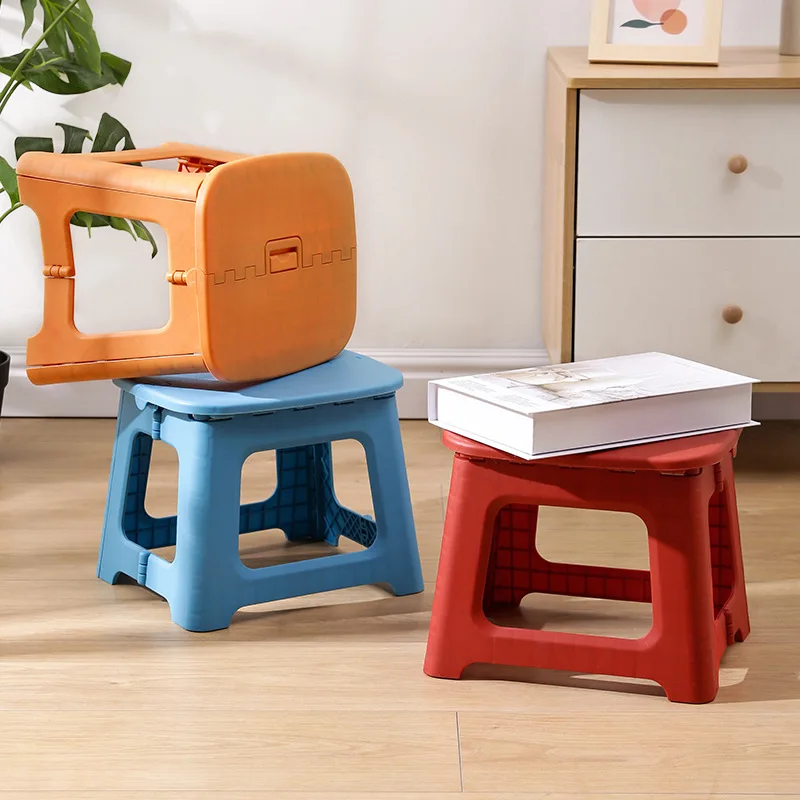 Taburete plegable portátil de estilo japonés para niños, taburete de plástico para acampar al aire libre, taburete de pesca