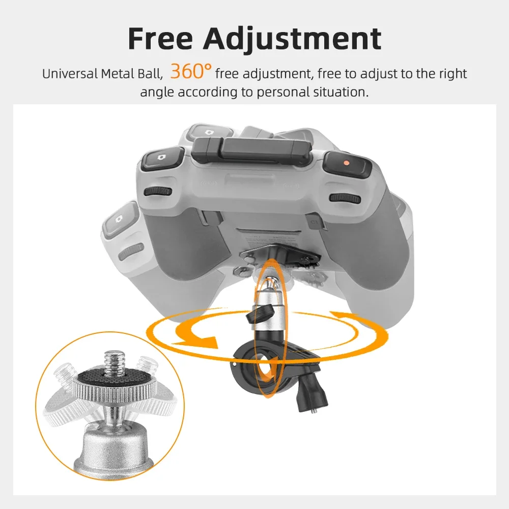 Flymile Bike Clip Bracket for DJI Mini 4 Pro/Mavic 3 Pro/Air 3/Mini 3 Bicycle Holder Fix Clamp for DJI RC RC 2 Remote Controller