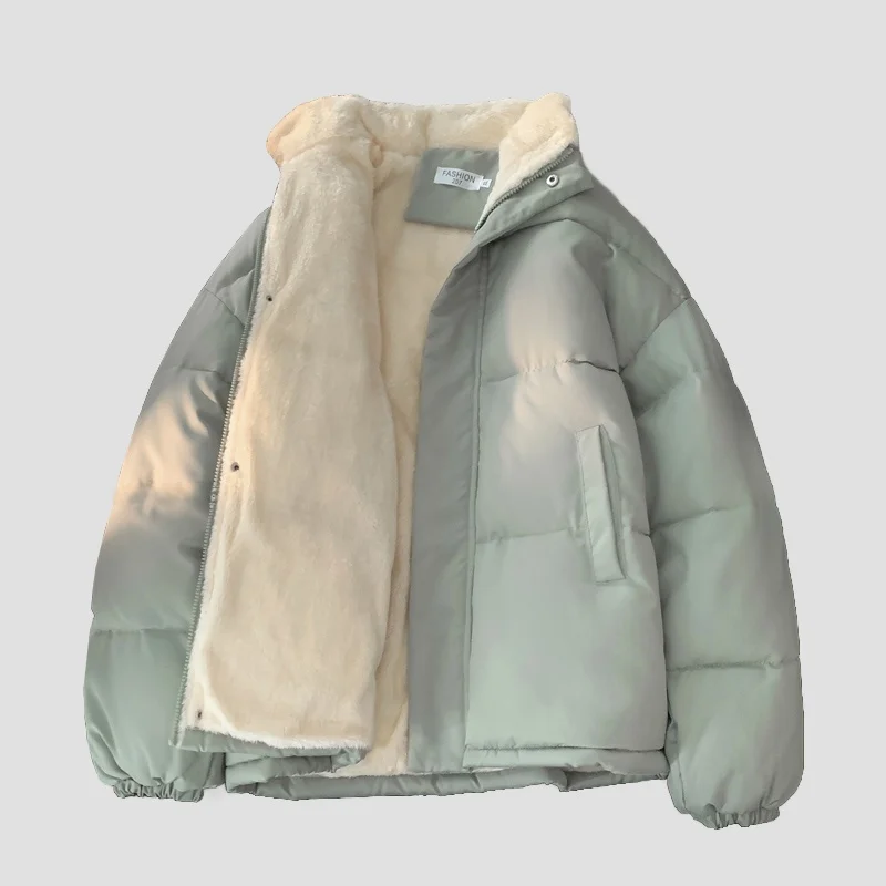 

Мужская хлопковая куртка на подкладке Thiened Fce, зимняя верхняя одежда без подкладки с воротником-стойкой, теплый модный топ для молодежи, повседневные подарки