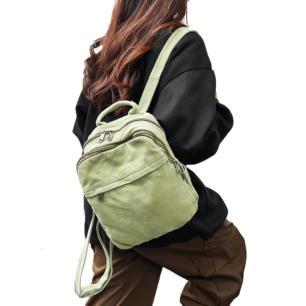 маленький рюкзак Canvas Women Small Backpack Korean Vintage School Mini Backpack Women Bagpack Female Solid Girl mochilas