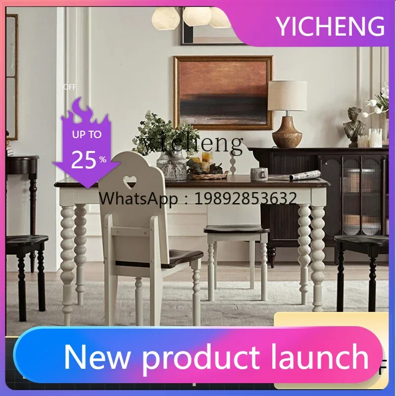 

Retro Solid Wood Dining Table Home Modern Minimalist Dining Room Rectangular High-End Home Dining Table