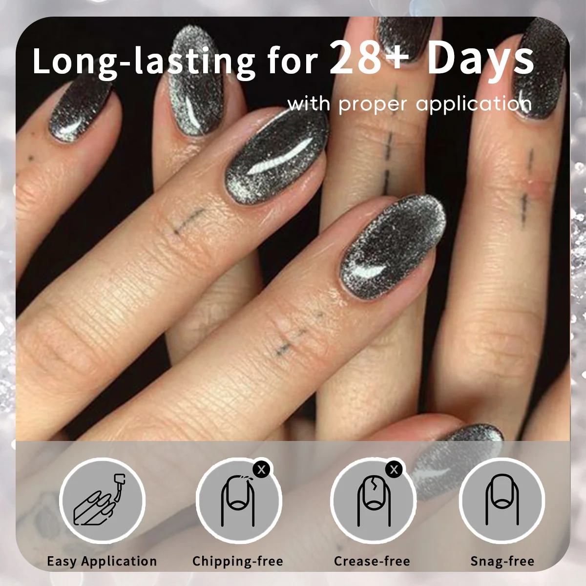 VOKY 2-delige langdurige magische magnetische Cat-Eye nagelgelset, geschikt voor het genieten van manicure op salonniveau thuis