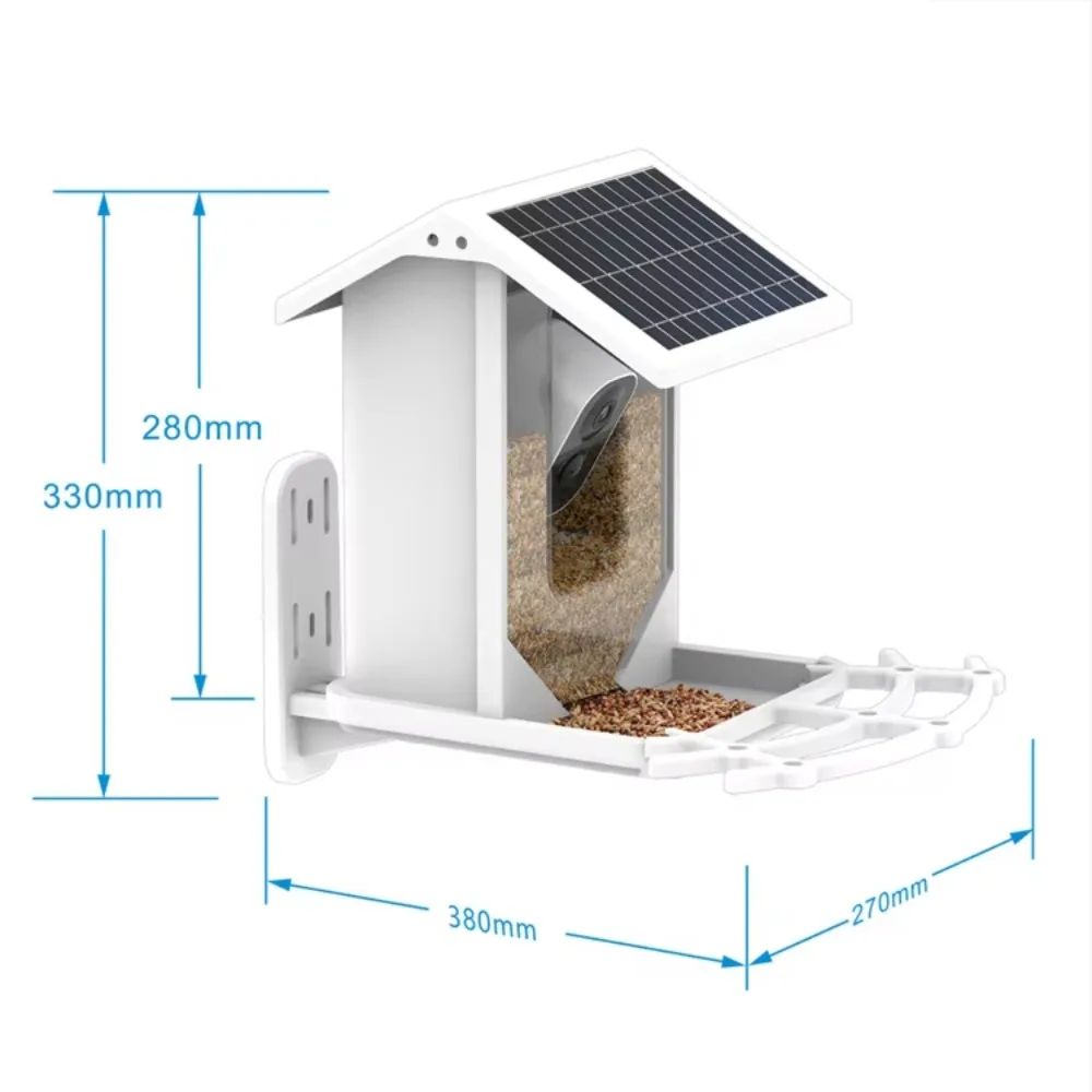 Smart Bird Feeder Solar Charging Identifies Bird Species Automatic Capture Video Bird Feeder with Camera