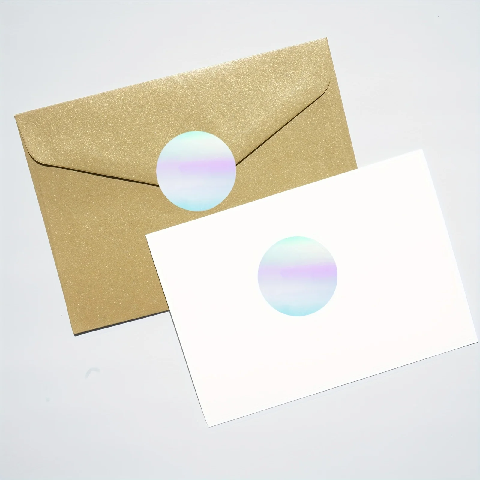 300Pcs Per Roll 1.5In/3.8Cm Plain Laser Film Decorative Label Stickers for File Classification, Marking Key Points, Envelope Sealing, Gift Decoration, Office Organization Label Stickers