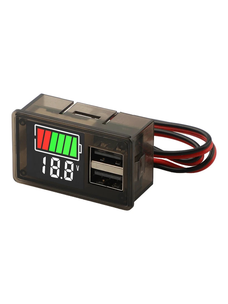 LED Digital Voltmeter DC8 30V พร้อมเอาต์พุต USB คู่รองรับการชาร์จอุปกรณ์สองเครื่องพร้อมกันในการตั้งค่าต่างๆ