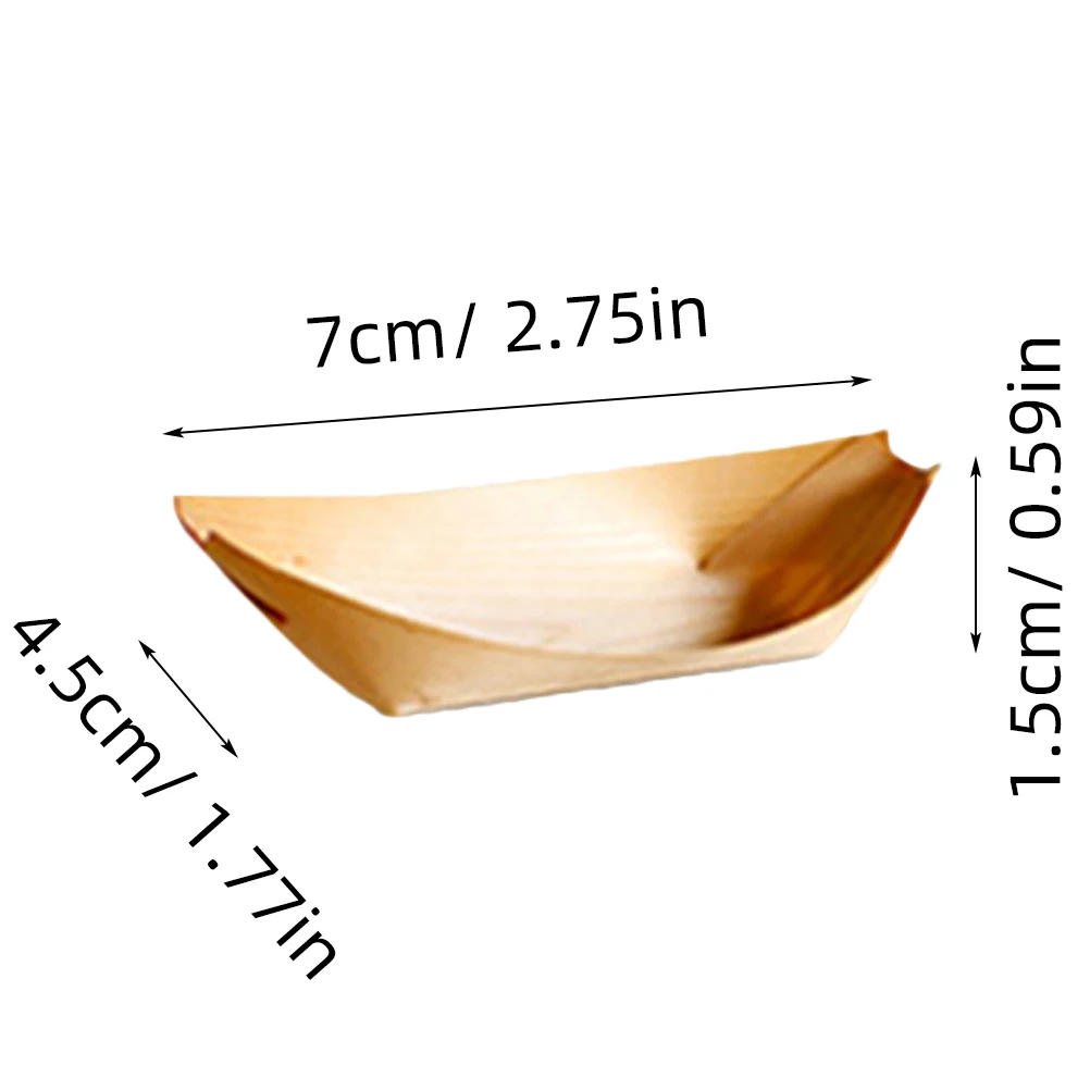 

50 Pcs Wooden Pallets Sushi Snacks and Boat Platters Charcuterie Bamboo Large Nibbles Tray