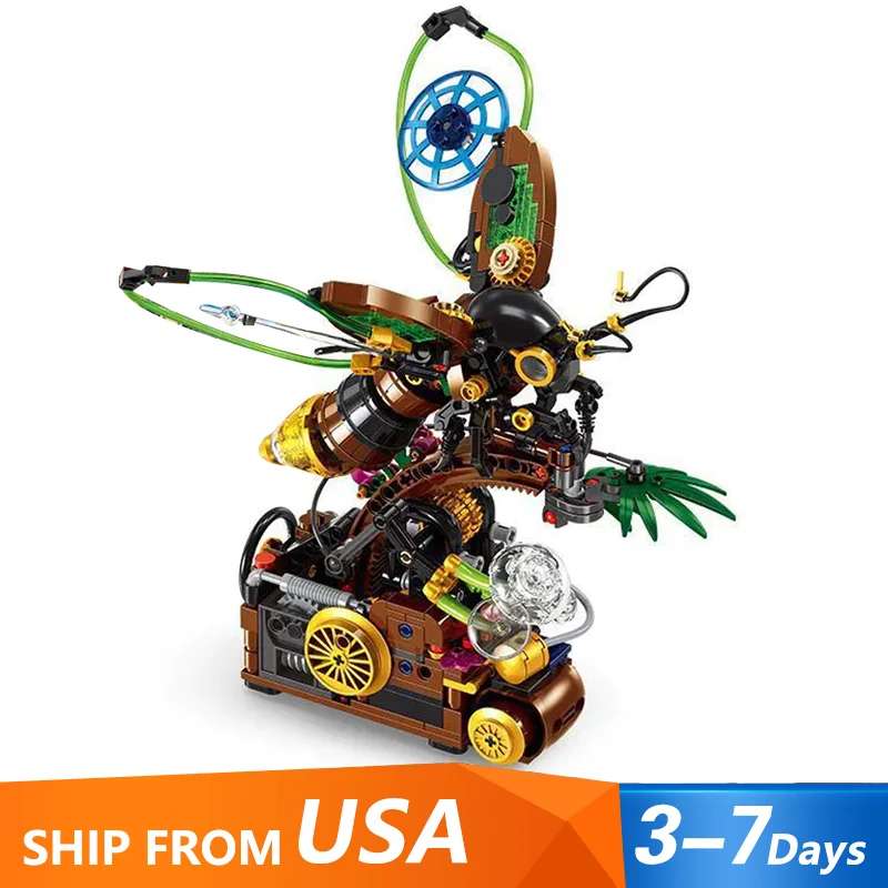 

535 шт. MOC механические панк насекомые модель светлячка строительные блоки идея биомиметическая модель животного кирпич DIY сборка игрушки подарки для детей