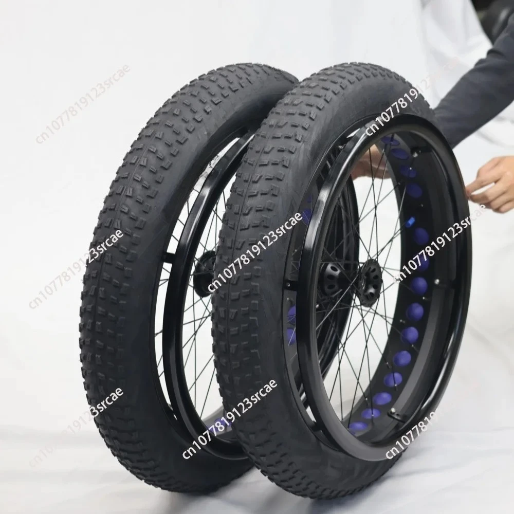 24 inch x4.0 inch beach wheelchair wheel fat tire 24 inch wide fat wheelchair snow wheel Mu Niu wheelchair parts