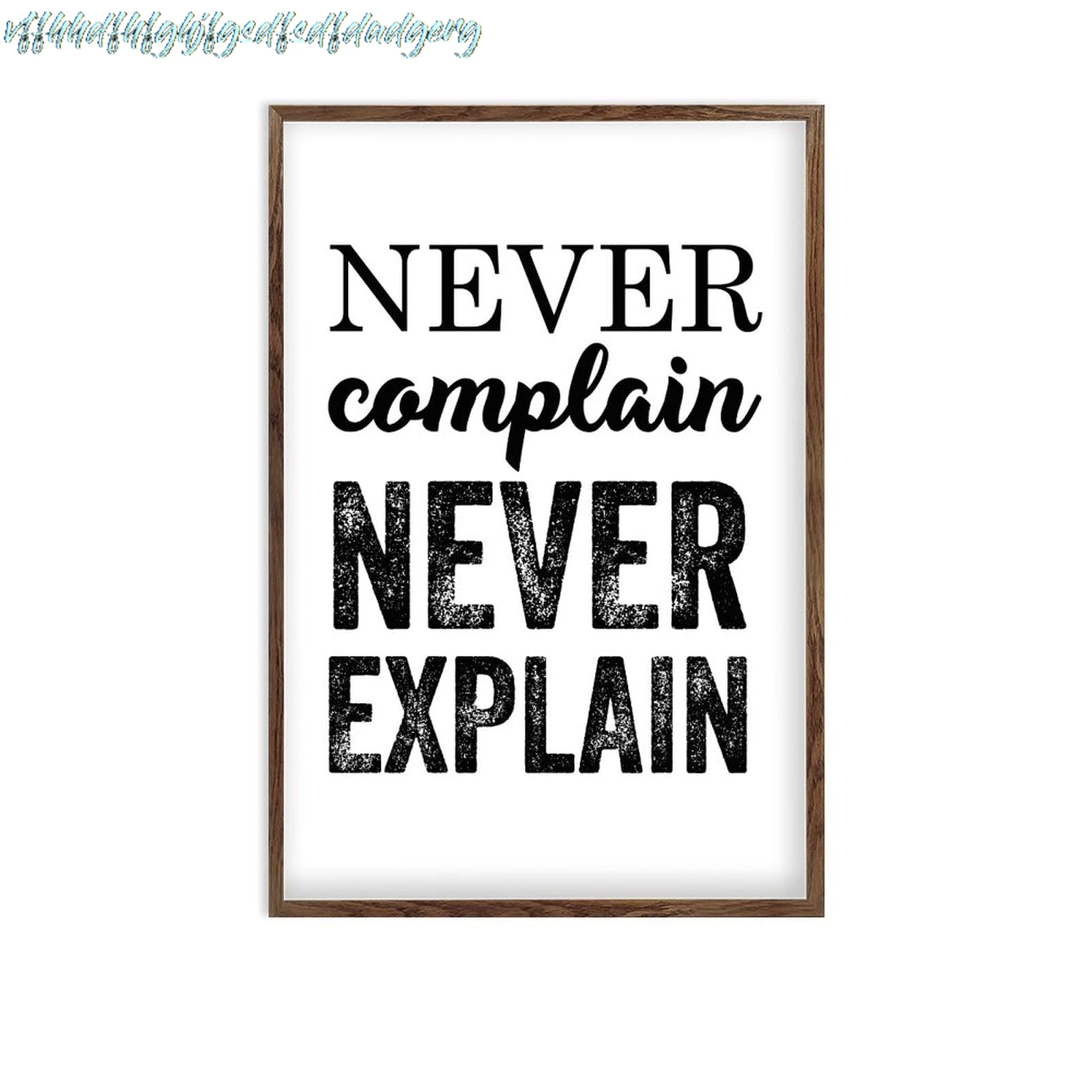 Never Complain And Never Explain Wood Frame Sign Vintage Funny Farmhouse Decor Sign with Inspirational Quote Rustic Kitchen sign