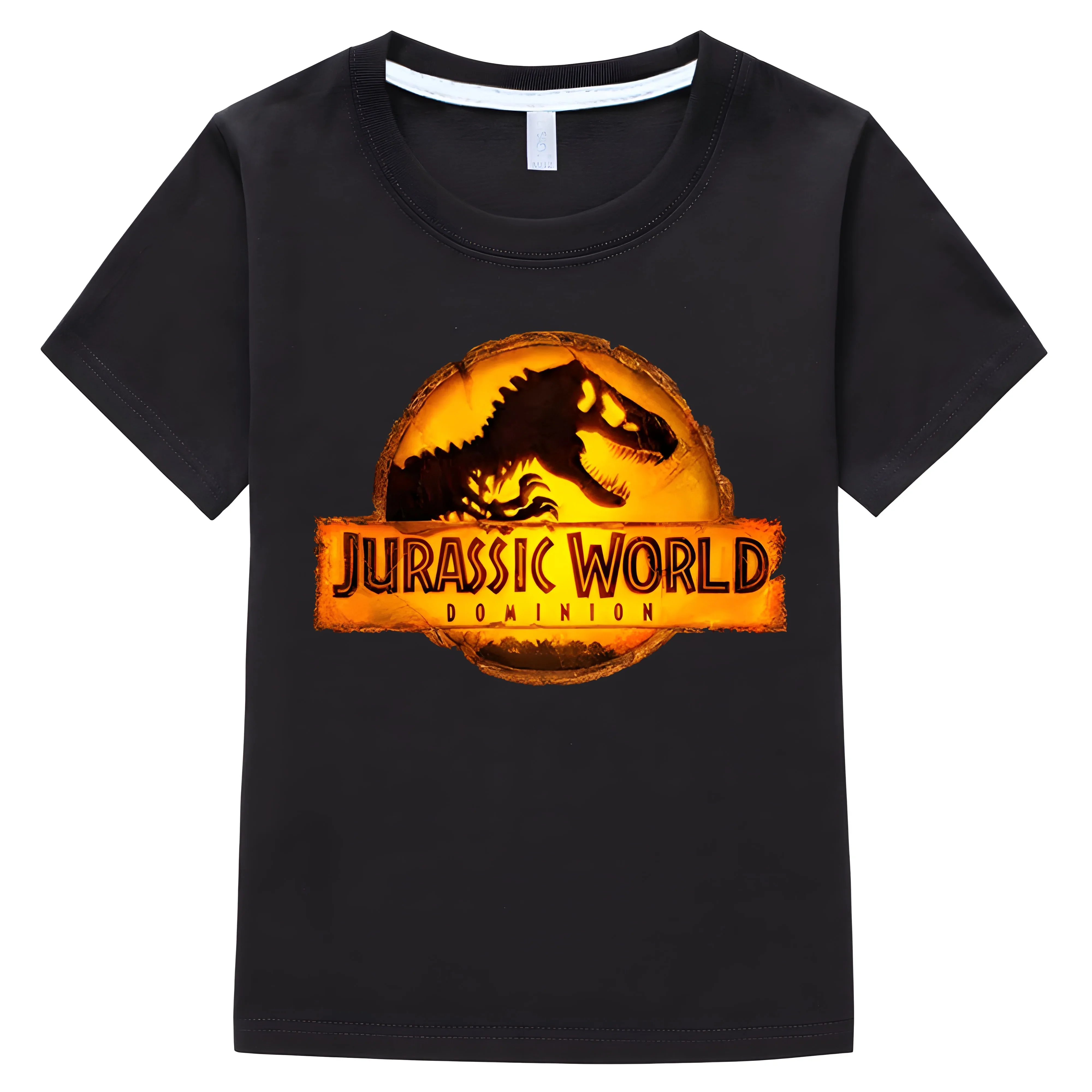 Summer 100% Cotton Children Short Sleeves T-shirt Jurassic World Dominion Boy Girls T Shirt Casual Kids baby Clothing