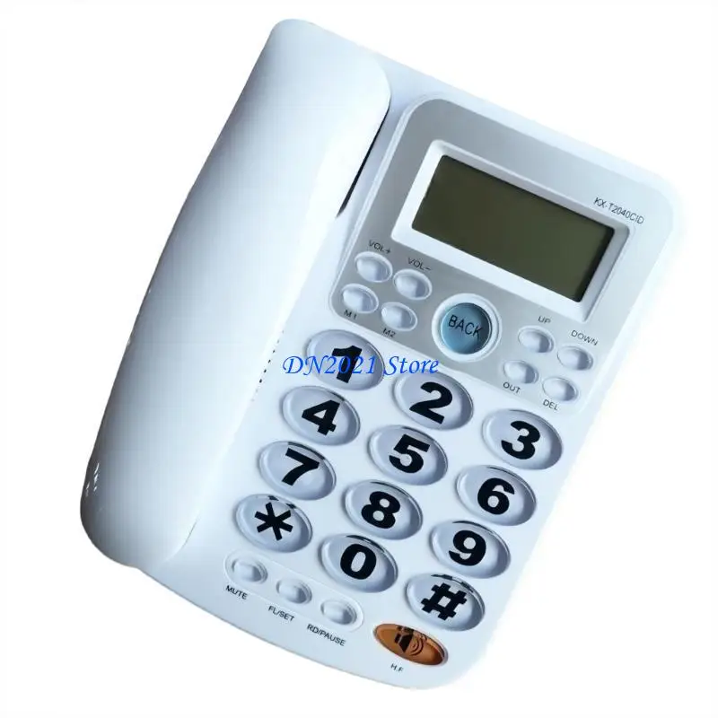 F3KE Big Button Telephone Loud Volumes Landline Phone with LCD Display Speed Dial Corded Telephone for Home Hotel Office