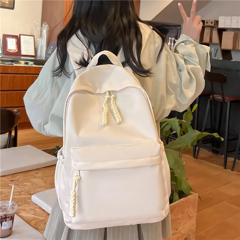 Women Backpack 2023 Spring Autumn New Schoolbags Casual Concise All-match Solid School Backpack for College Students