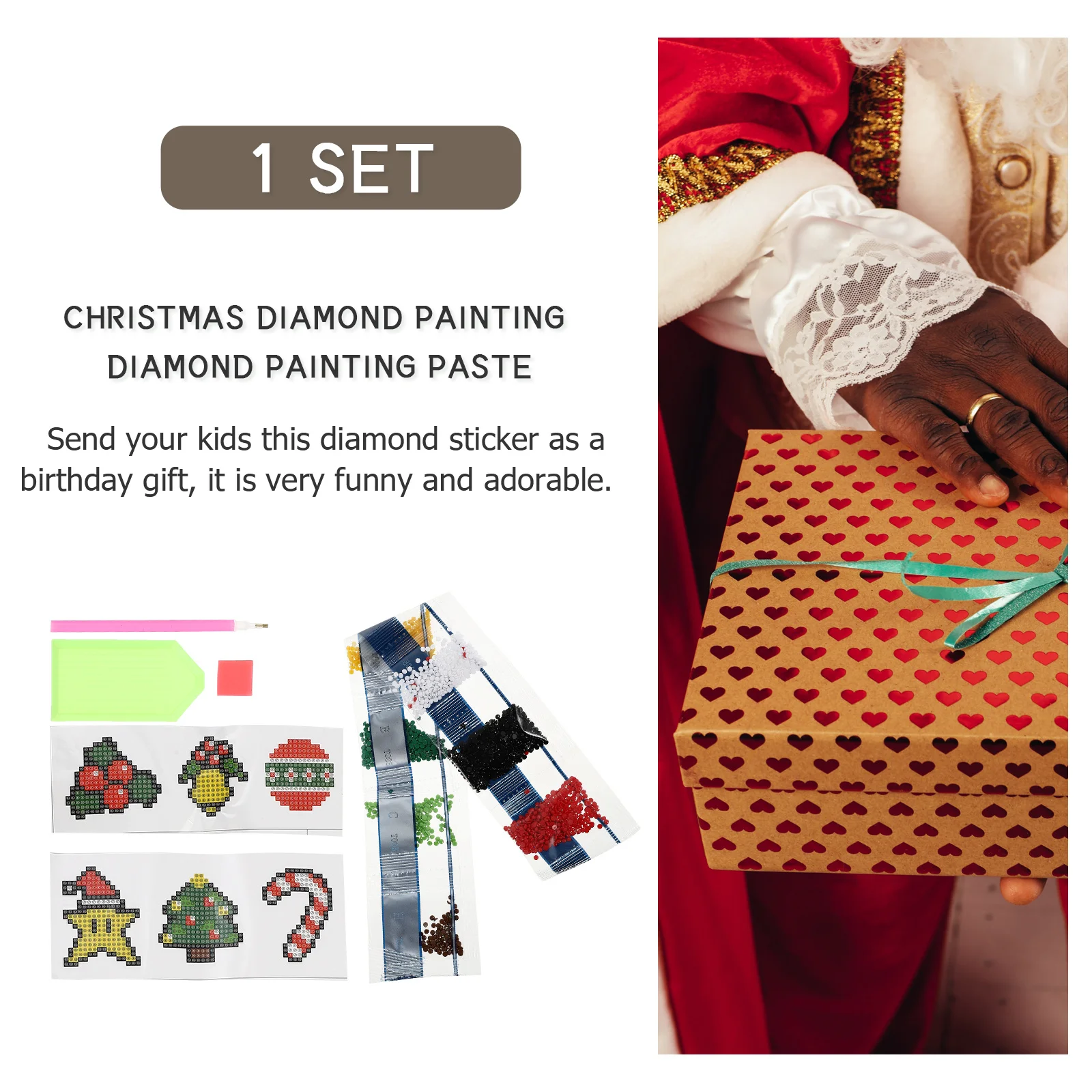 

1Set Christmas Sticker DIY Rhinestone Painting Bead Painting Supplies Creative Xmas Decoration Party