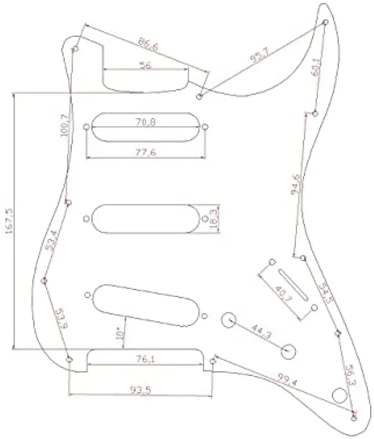 11 Hole Aluminum Anodized Modern Style ST SSS Guitar Pickguard Scratch Plate for American/Mexican FD ST Guitar Parts