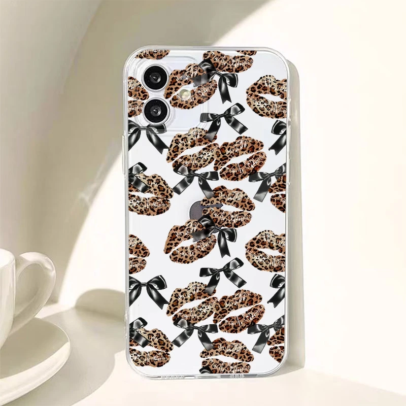 Clear Phone Case Sexy Girl Red Lips Print For Realme 14 13 12 11 10 9 Pro Plus 5G 9i 8i C75 C67 C65 C63 C61 C55 C53 Bumper Cover