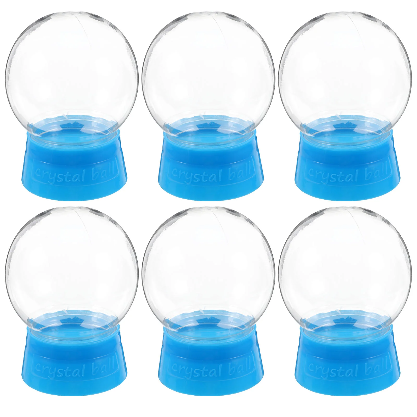 

6 Pcs Homemade Crystal Ball Christmas Snow Globe Empty DIY Plastic Globes for Crafts Kids