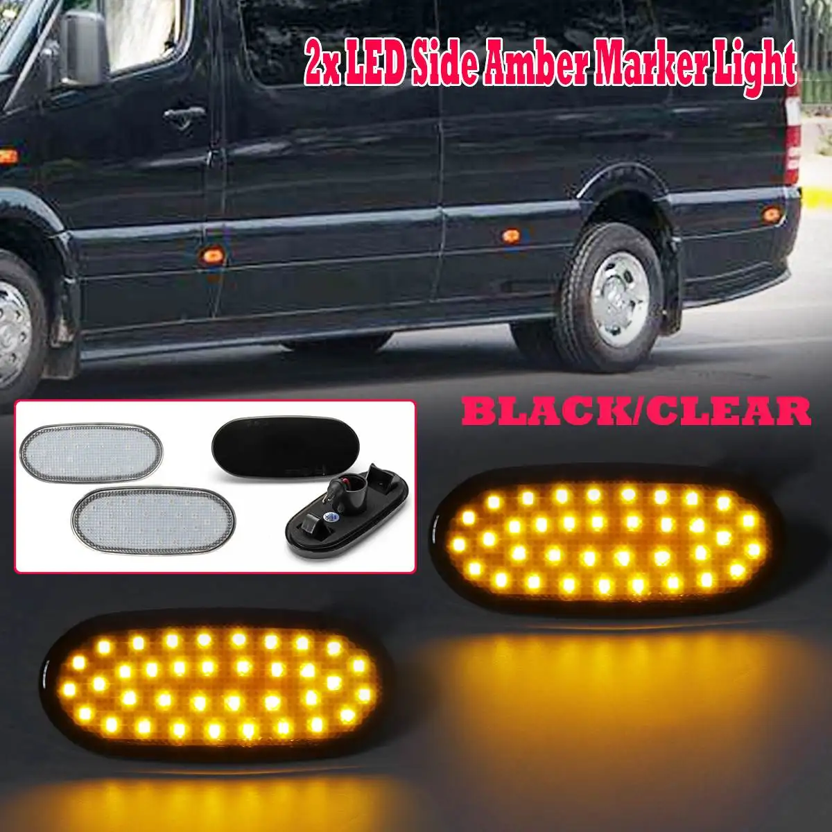 

36 светодиодных боковых габаритных фонарей, боковой повторитель, лампа указателя поворота 12 В, панель лампы для Volkswagen Crafter 2006 для Benz Sprinter W906