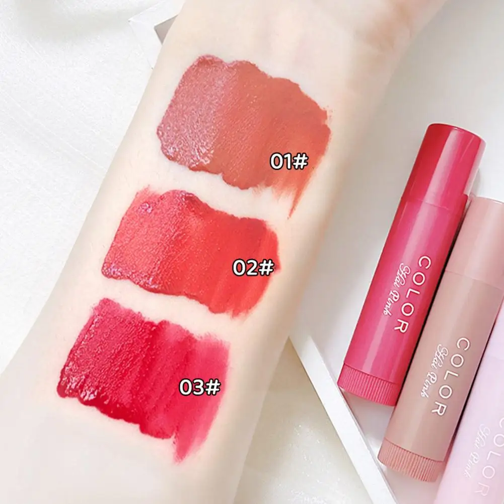 3 قطعة أحمر الشفاه لطيف أحمر الشفاه تينت ماكياج العناية مستحضرات التجميل الملونة بلسم الشفاه أحمر الشفاه ترطيب تتلاشى خط الشفاه مكافحة التجفيف #4
