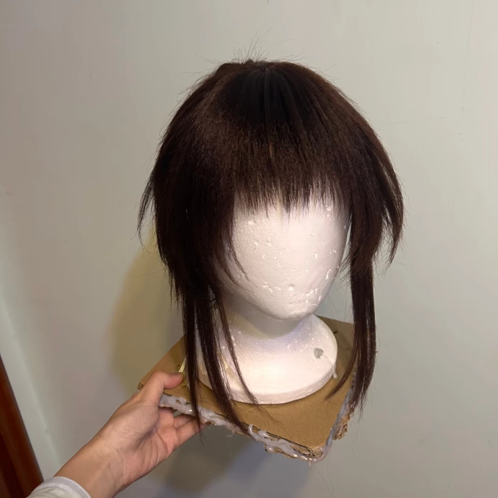 Anime Chihiro Cosplay Wig Brown Wig with Detachable Single Ponytail Clips Heat Resistant Synthetic Fiber Wig with Rose Net Cap
