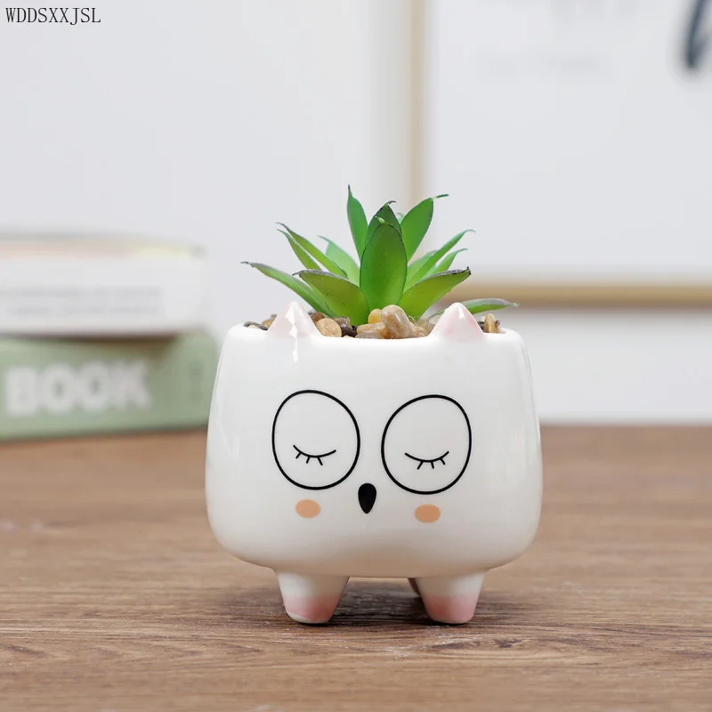 

Nordic style Animal Ceramic Flower Pot Home Decoration Green Plant Flower Pot Living Room Desktop vase Potted Flower Pot