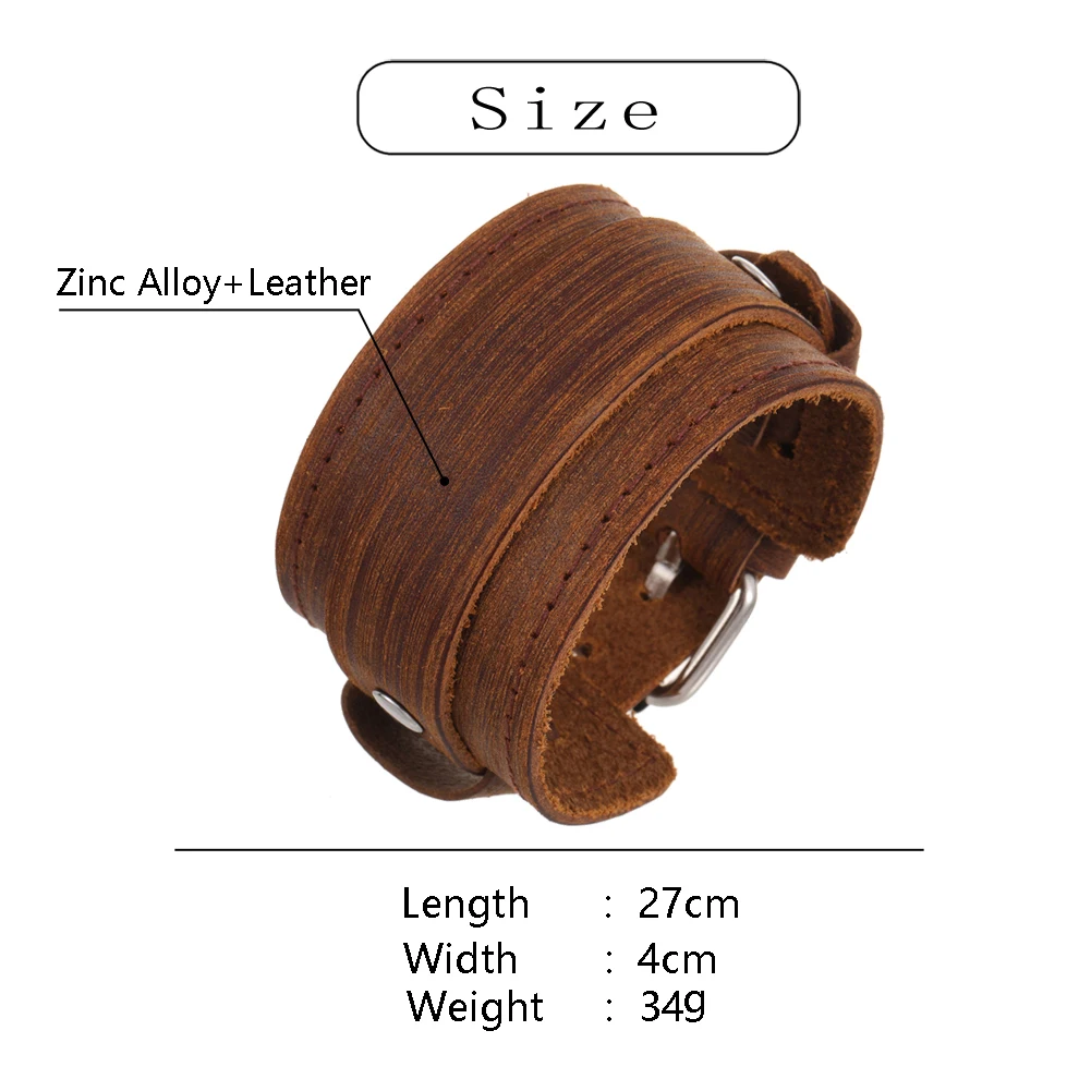Classic Men\'s Leather Bracelet Multi-style Handmade Weave Wide Bracelets Vintage Brown  Man Jewelry Wholesale Dropshipping