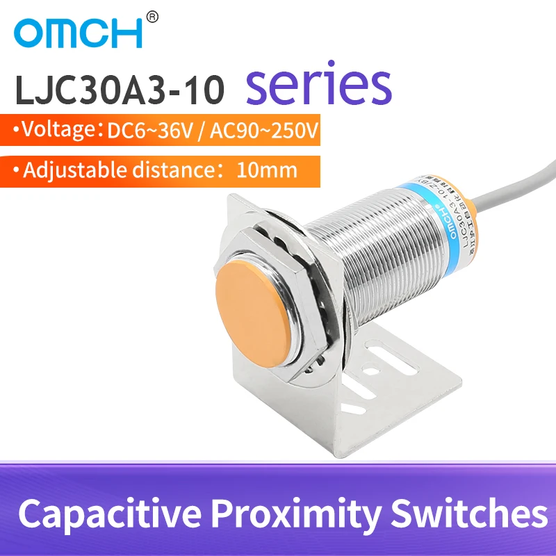 OMCH M30 Capacitive Switch LJC30A3 Serise Inductive Proximity Sensors PNP NPN DC 6V-36V AC 90-250V