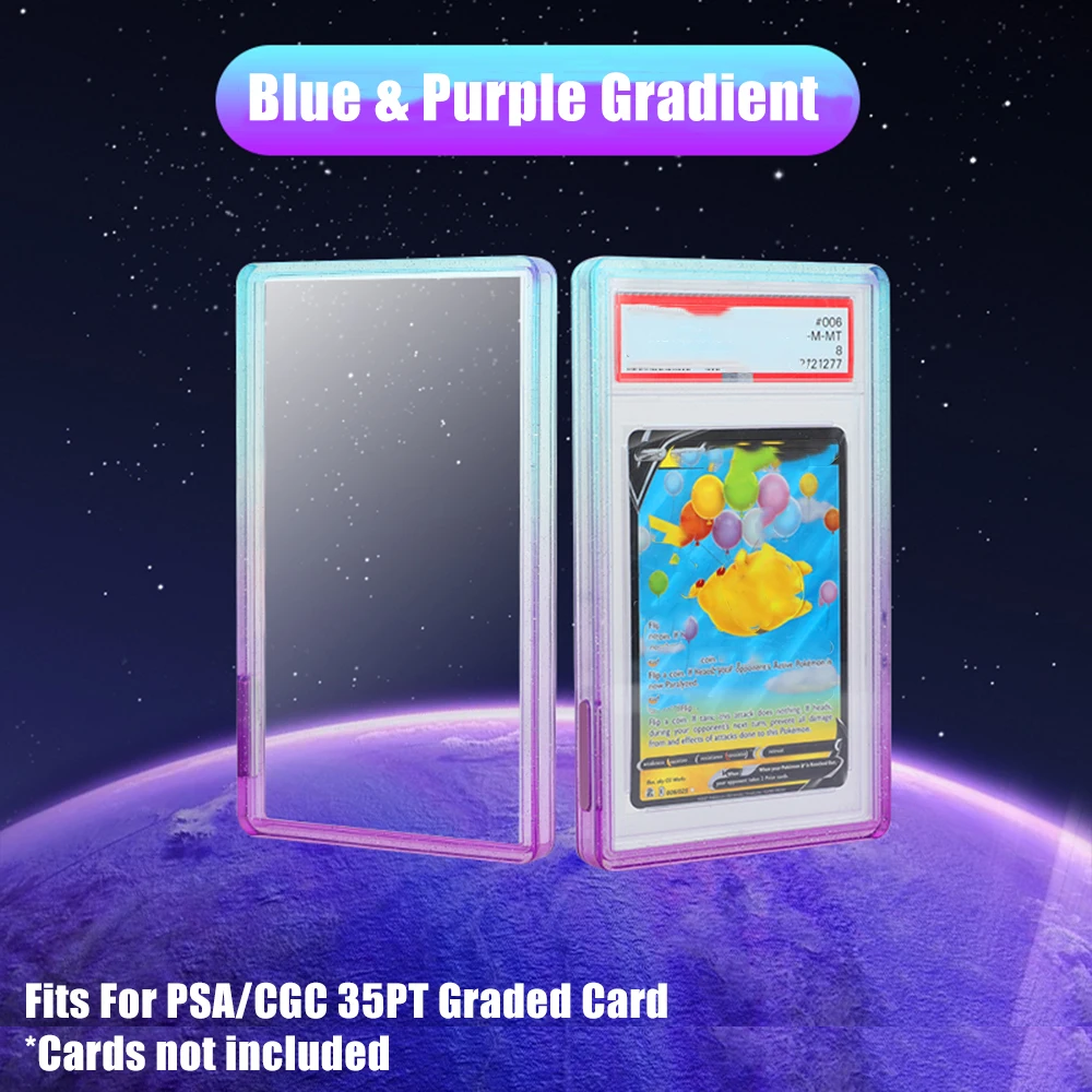 TPU Gradient Mehrfarbiger Glitzer-Sammelkarten-Schutzhülle, einseitig, für 35PT PSA CGC Kartenhüllen