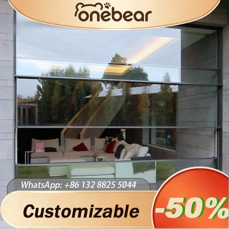 Luxury Intelligent Electric Vertical Retractable Sliding Lift Aluminum Door Window Windproof Soundproof For Balcony Customizable