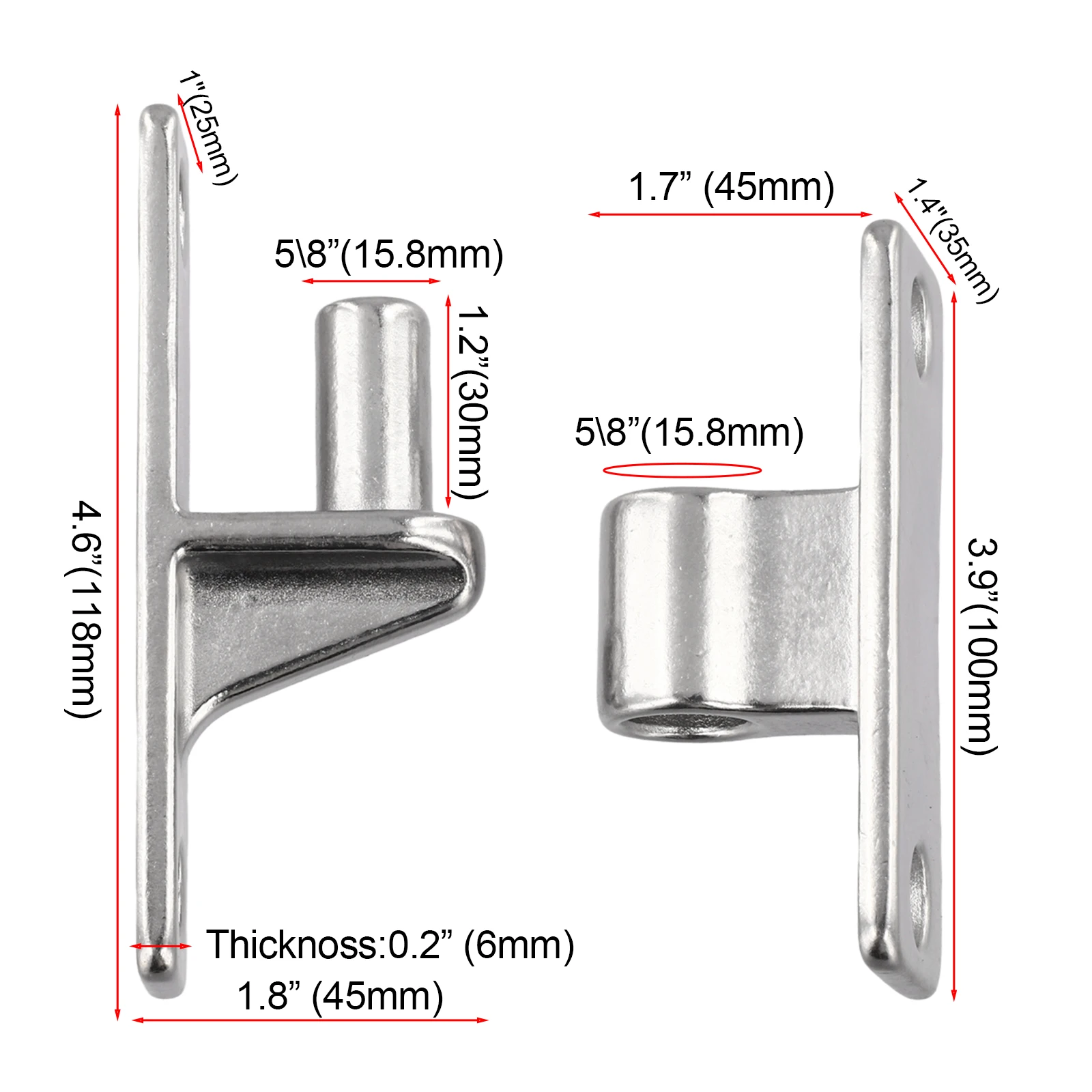 12 Pieces 304 Stainless Steel Gate Hinges with Male and Female Door Hinges for Heavy Load Bearing and Gate Installation