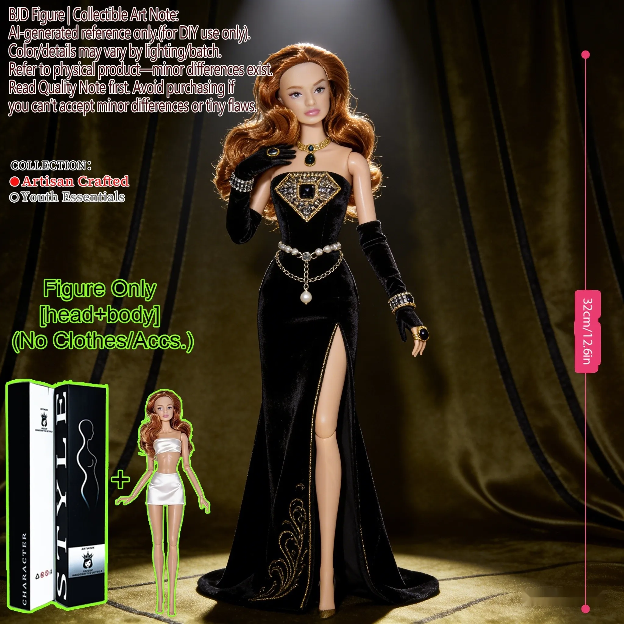 

1/6 Scale 12.6" BJD MJD Supermodel Articulated Doll Realistic Makeup Fluffy Hair Collectible Action Figure DIY NoClothe