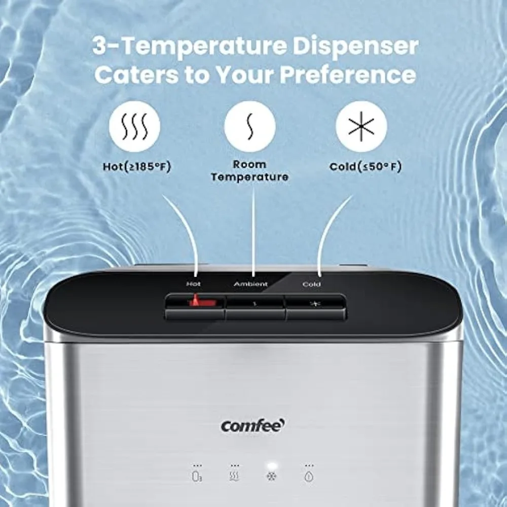 Ozônio Auto-Limpeza Inferior Carregando Refrigerador De Água, Dispensador De Água De Refrigeração Rápida com 3 Configurações De Temperatura, Segurança Bloqueio De Criança