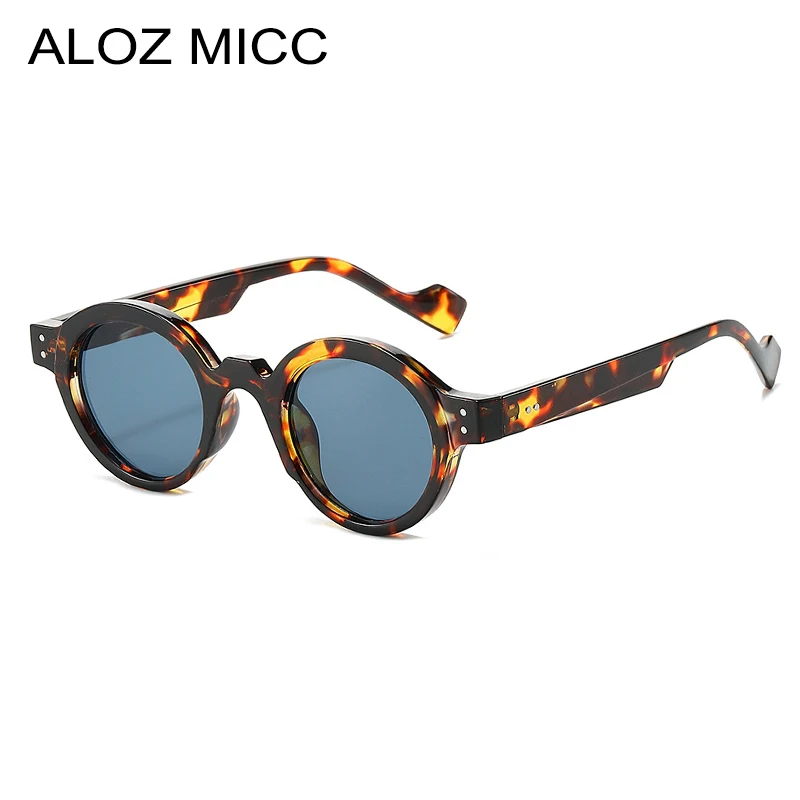 

Fashion Retro Round Sunglasse Punk Rivets Women Sunglasse Retro Double Color Men Outdoor Leopard Sun Glasses Shades UV400