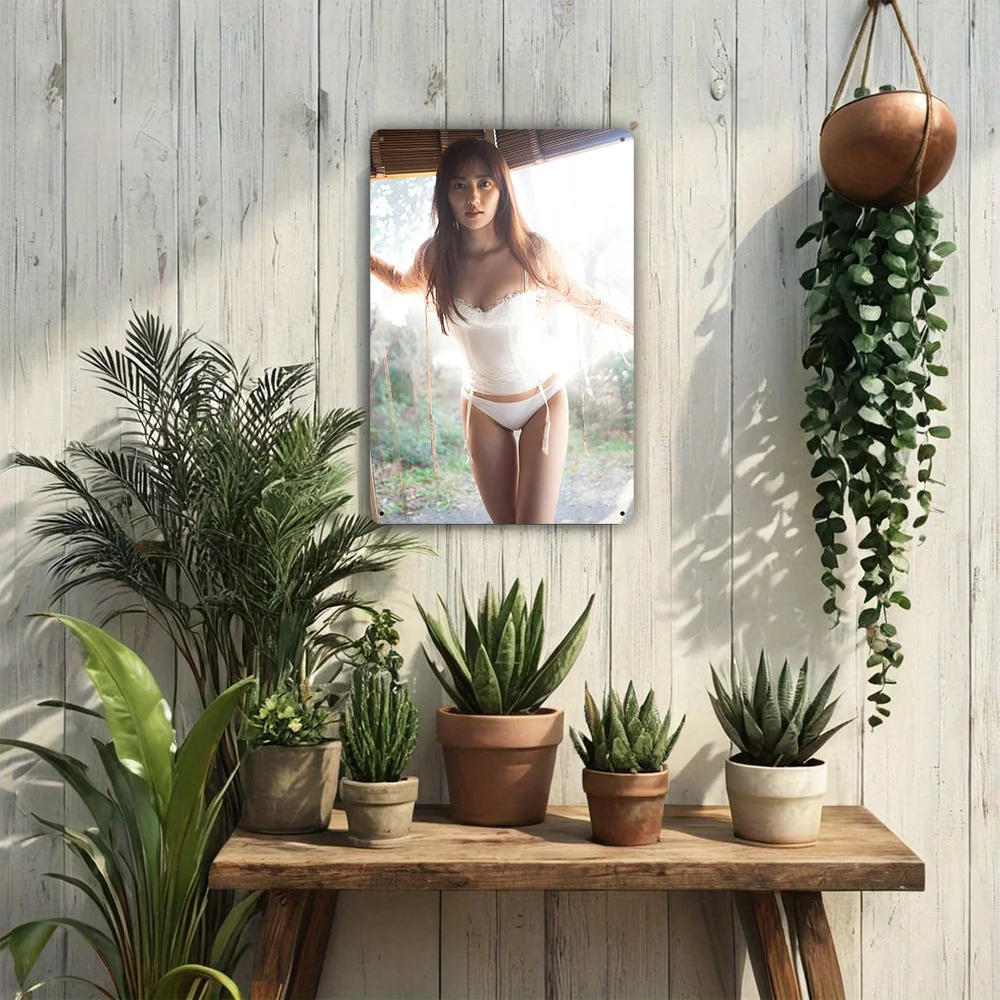 Винтажная металлическая настенная художественная вывеска Sexy Lady, алюминиевая табличка 8x12 дюймов, элегантный дизайн нижнего белья, идеально подходит для домашнего декора и подарков