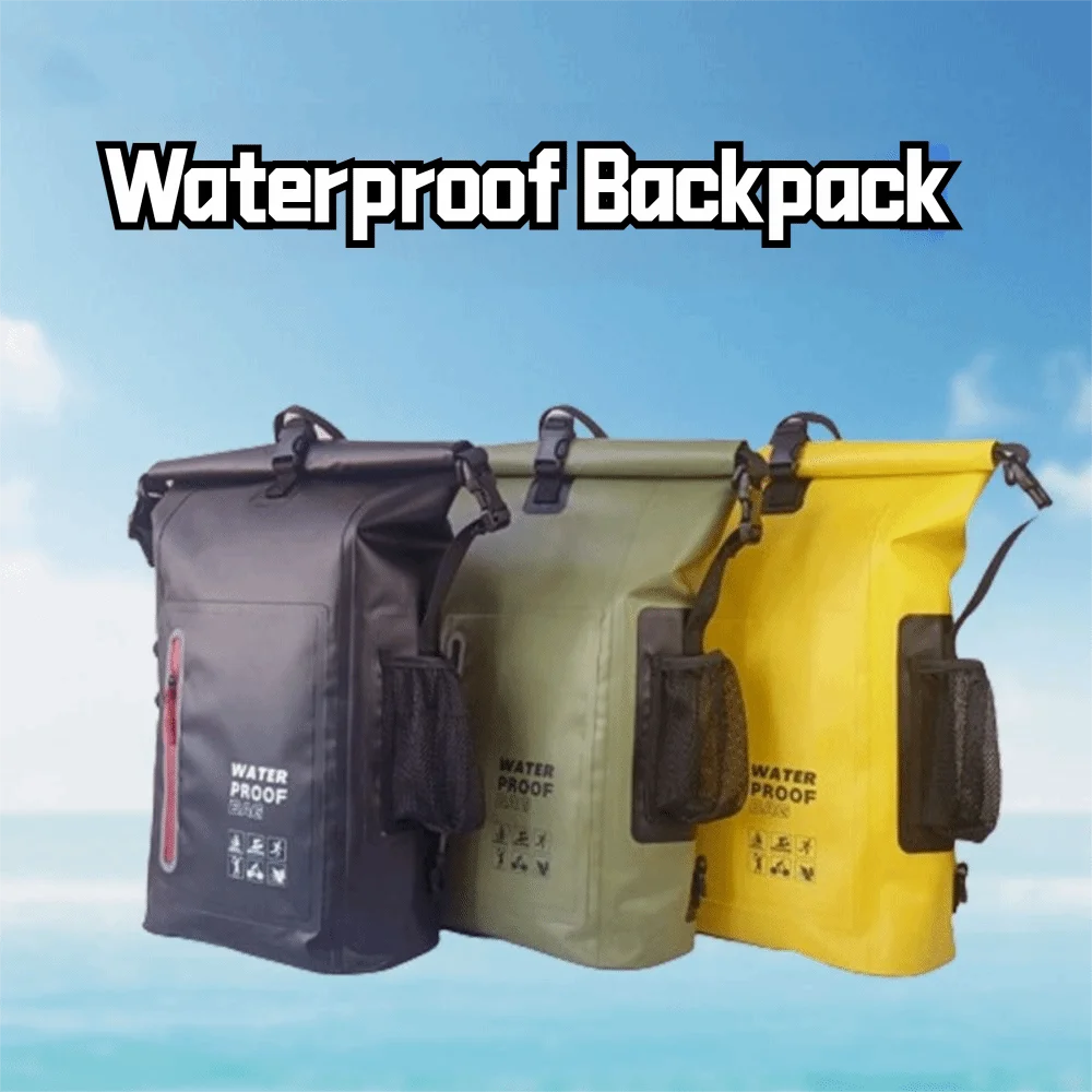 Durable 25L Outdoor Waterproof Backpack Large Capacity Reflective Strips Travel Bag Comfortable PVC Hiking Bags for Men - Image 3