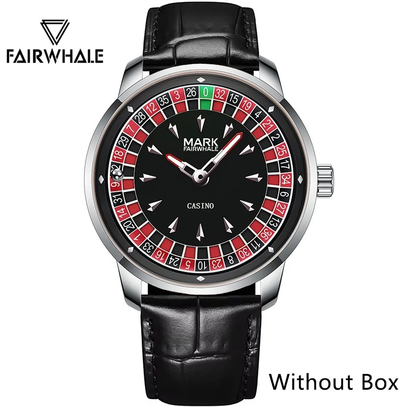 Mark Fairwhale 5031 Herren-Quarzuhr mit lustigem Design, eingelassenem Rad, arabischen Ziffern, rotierendem Zifferblatt, Roulette-Uhr, Herrenuhr, Reloj