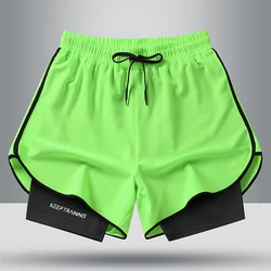 Unisex 2-in-1 Running Shorts Men's Summer New Quick Drying Breathable Active Training Exercise Jogging Cycling Loose-Fit Shorts