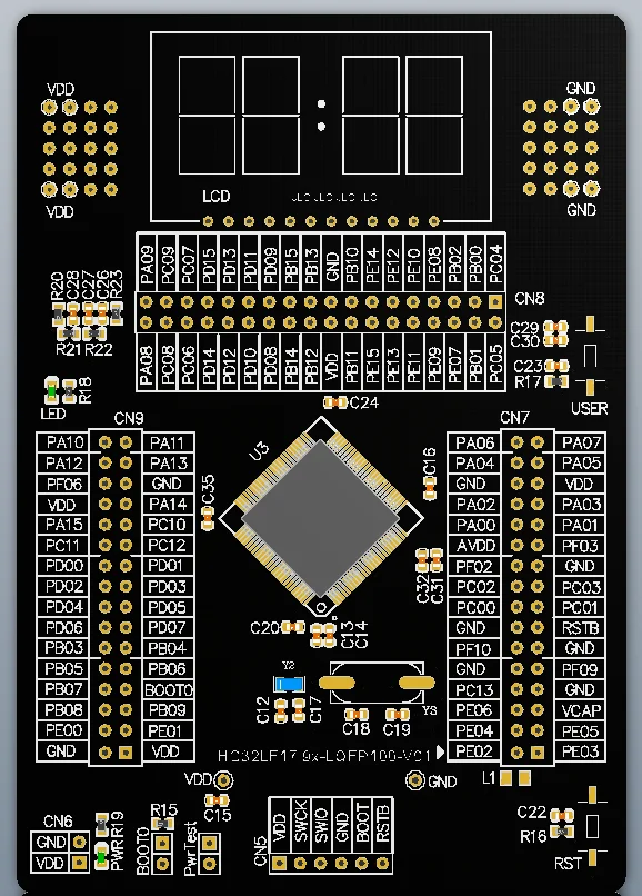 HC32L196PCTA Development Board L/F176 F196 LQFP100 Development Board