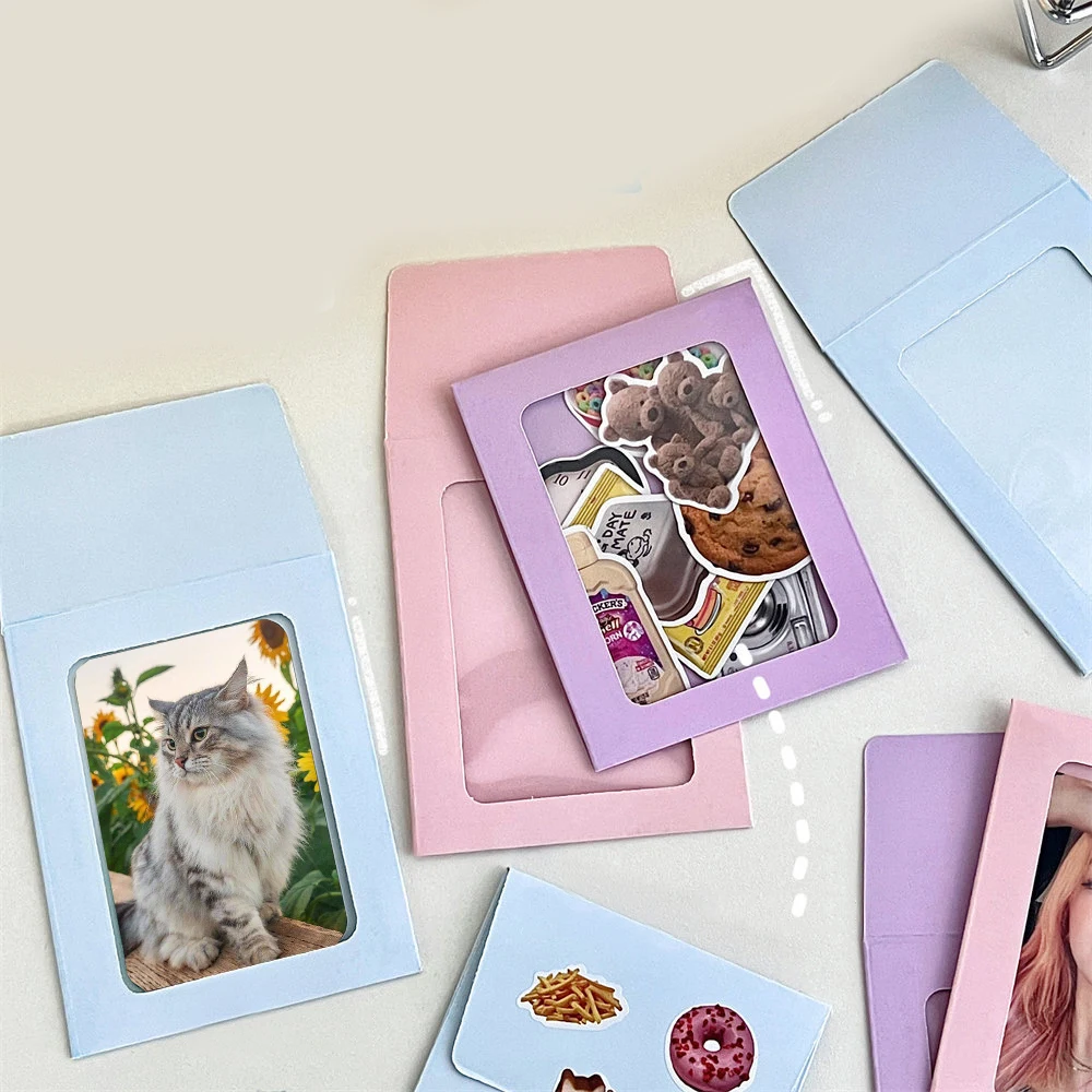 10pcs/pack Candy Color Envelope Card Sleeve InsIdol Photo Card Holder InsToploader Protective Bag Cards Packaging Bag