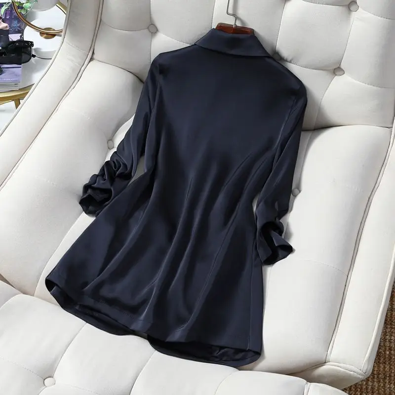 Large Size Thin Small Suit Jacket Women's Fat Mm Korean Version Commuting Thin Casual Drape Sunscreen Acetic Acid Professional