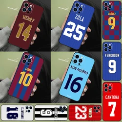 Football Player number Phone Case For iPhone 15 13 12 11 14 16 Pro Max X XR XS Case For iPhone 15 12 13 Mini Plus Cover