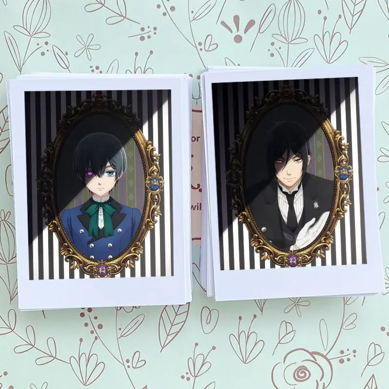 Black Butler Public School Arc 3inch Card Bookmark Ciel Sebastian Cartoon Pagination Mark Book Clip Lomo Cards Collection Gift